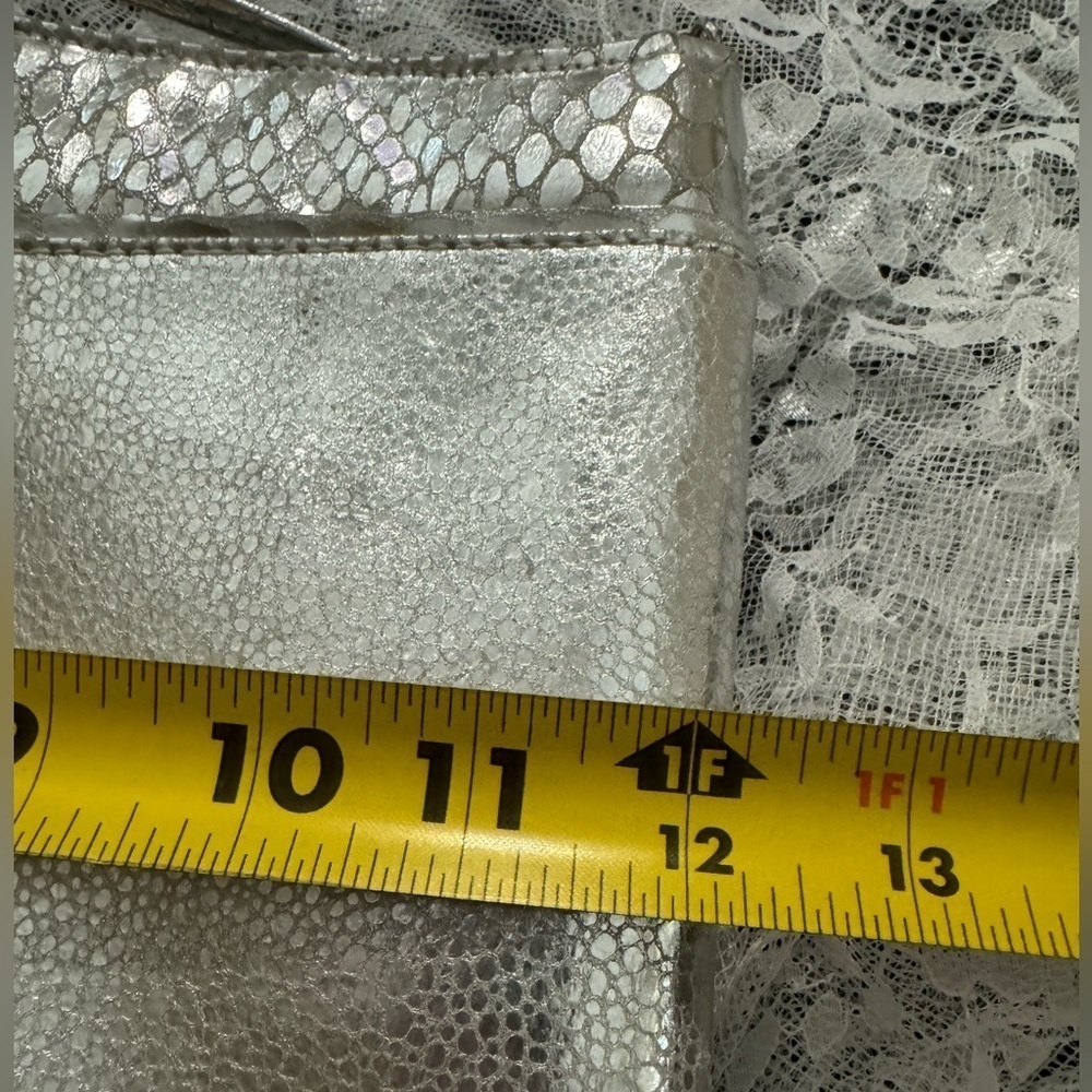 VTG Metallic Silver Patchwork Purse Shoulder Bag EUC USA 90’s 80’s Oversized - Picture 14 of 15